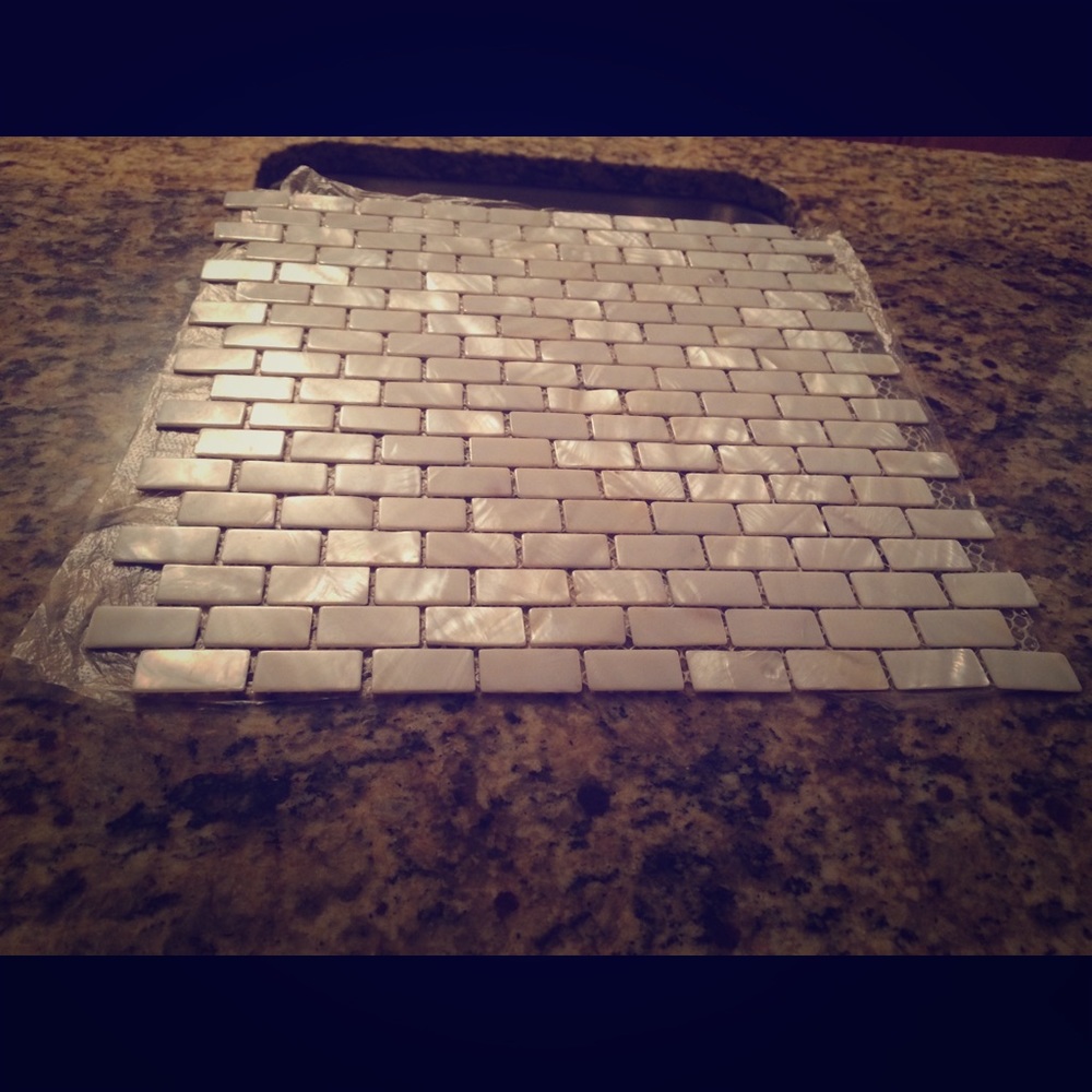 Mother of pearl mosaic tile (on sheets), 25 sf